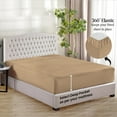 thumbnail image 2 of Couture Charm Twin-XL (39"x80") Fitted Sheet - Bottom Sheet Fits Upto 27-30" Deep Pocket - Soft 600-TC Egyptian Cotton - Easy Care -1 Fitted Sheet Only (Stripe, Taupe), 2 of 4