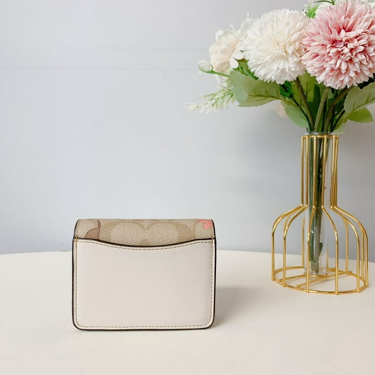 Coach Mini Wallet On A Chain In Signature Canvas With Floral