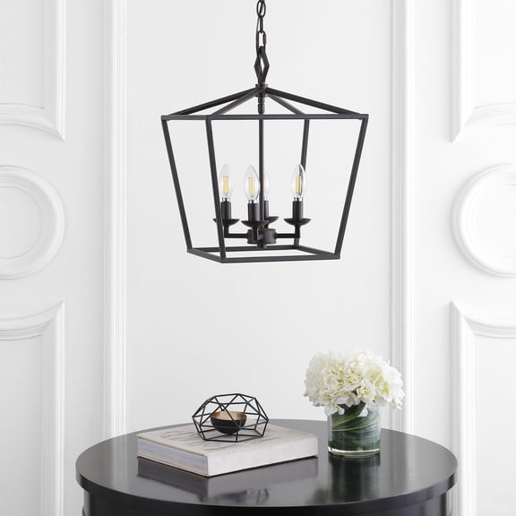 SAFAVIEH Rosalen 4 Light Industrial Pendant, Bronze Black