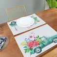 thumbnail image 5 of Turquoise Truck Placemats Set of 4 Spring Flowers Place Mats Washable for Kitchen Dining Table Heat Resistant Decorative Colth Table Mats 12x18 Inch, 5 of 6