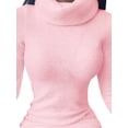 thumbnail image 1 of DYMADE Femmes Sexy Col Haut Couleur Unie à Manches Longues Robe Moulante, 1 of 3