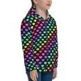 thumbnail image 5 of Pofeuu Rainbow Hearts Print Teenage Zipper Hoodie Sweatshirts Hooded Casual Jackets With Pocket For Boys Girls-Medium, 5 of 6