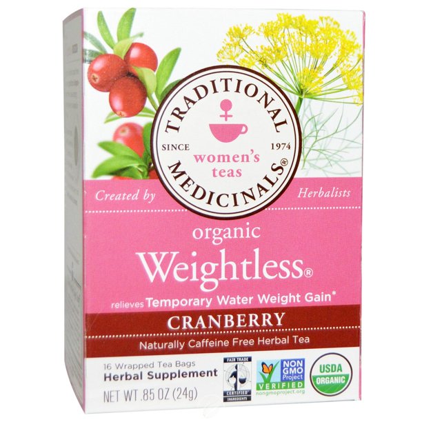 Traditional Medicinals Teas Weightless Tea Cranberry 16 Bag, Pack of 2