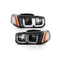 thumbnail image 3 of Headlight Set - Compatible with 2001 - 2006 GMC Sierra 2500 HD 2002 2003 2004 2005, 3 of 5