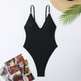 thumbnail image 4 of Cathalem One Piece Bathing Suit Women Plus Size One Piece Swimsuit Tummy Control Bathing Suit Athletic Swimwear(Black,M), 4 of 5
