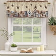 thumbnail image 2 of Star Brown Curtain Valances for Windows, Kitchen Valance Window Treatments Panel 2 Pack, Farmhouse American Country Vintage Berry Rod Pocket Short Curtains for Bathroom Bedroom 42 x 18 Inch, 2 of 8
