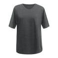 thumbnail image 1 of Kcodviy T-Shirt Ample pour Femmes, Chemise de Course pour Femmes, Nouvelle Chemise Ample à Manches Longues Perlées, Col Roulé, Manches Courtes, Chemises pour Femmes, Blouse Décontractée, 1 of 7