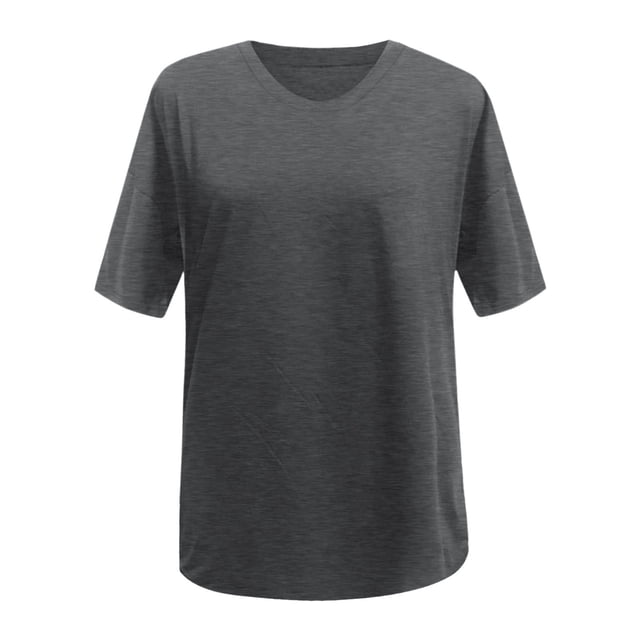 Kcodviy T-Shirt Ample pour Femmes, Chemise de Course pour Femmes, Nouvelle Chemise Ample à Manches Longues Perlées, Col Roulé, Manches Courtes, Chemises pour Femmes, Blouse Décontractée