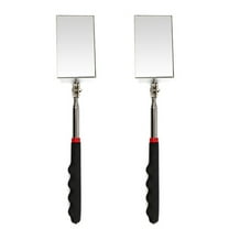 2pcs Telescoping Inspection Mirror Rectangle Mechanic Mirrors 360° Rotation Extendable Telescopic Handle For Car Repair