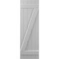 thumbnail image 5 of Ekena Millwork 17 1/2"W x 69"H Americraft Five Board (2 Batten) Exterior Real Wood Joined Board-n-Batten Shutters w/ Z-Bar (Per Pair), Primed, 5 of 10