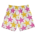 thumbnail image 7 of FORMRS Boys Swim Trunks Quick Dry Mesh Liner Boardshorts Sizes XS-XL, Yellow Pink Stars, 7 of 7