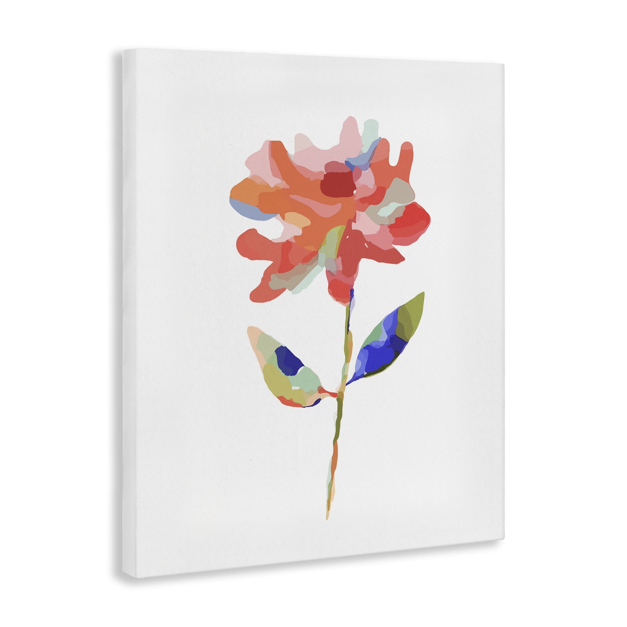 Stupell Industries Mosaic Flower Blossom Plants & Flowers Painting Wrapped Canvas Art Print Wall Art, 36 x 48