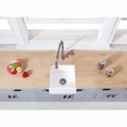 thumbnail image 4 of Gourmetier GKUSA15158 Arcticstone 15-Inch Solid Surface White Stone Apron-Front Single Bowl Farmhouse Bar Prep Sink with Strainer in Matte White, 4 of 10