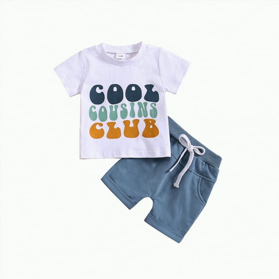 Baby Boy Outfit Toddler Kids Boys Clothes Outfits Sets Summer Cotton Round Neck Print Sleeveless Beach 0 3 6 12 18 24 Months Tshirt Shorts Pants Set 2 Piece