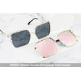 thumbnail image 5 of FEISEDY Women Oversized Square Sunglasses Pearl Design Ladies 2021 New Luxury Fashion Big Shades B2747, 5 of 14