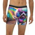thumbnail image 2 of Cauagu Rainbow Poodle Urban Street Print Men's Boxer Briefs, Funny & Cute Underwear Elastic Waistband Briefs Ideal Gift for Men,1-Pack, 2 of 7