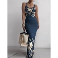 thumbnail image 4 of Women'S Summer Long Dress Casual Slip Slim Sleeveless Bodycon Maxi Dresses for Women Dark Blue XXL, 4 of 7