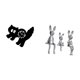 thumbnail image 5 of Reloj de pared acrílico decorativo para dormitorio con figuras de conejitos. Ideal como centro de mesa o decoración. Escultura de animal., 5 of 8