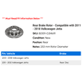 thumbnail image 2 of Rear Brake Rotor - Compatible with 2011 - 2018 Volkswagen Jetta 2012 2013 2014 2015 2016 2017, 2 of 2