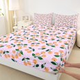 thumbnail image 3 of Manfei Girly Orange Cherry for Teen Twin Sheet Sets, Kawaii Cute Fruit Twin Fitted Sheet, Princess Cartoon Style Flat Sheet, Luxury Bedroom Decor, 3 Pieces, 3 of 7