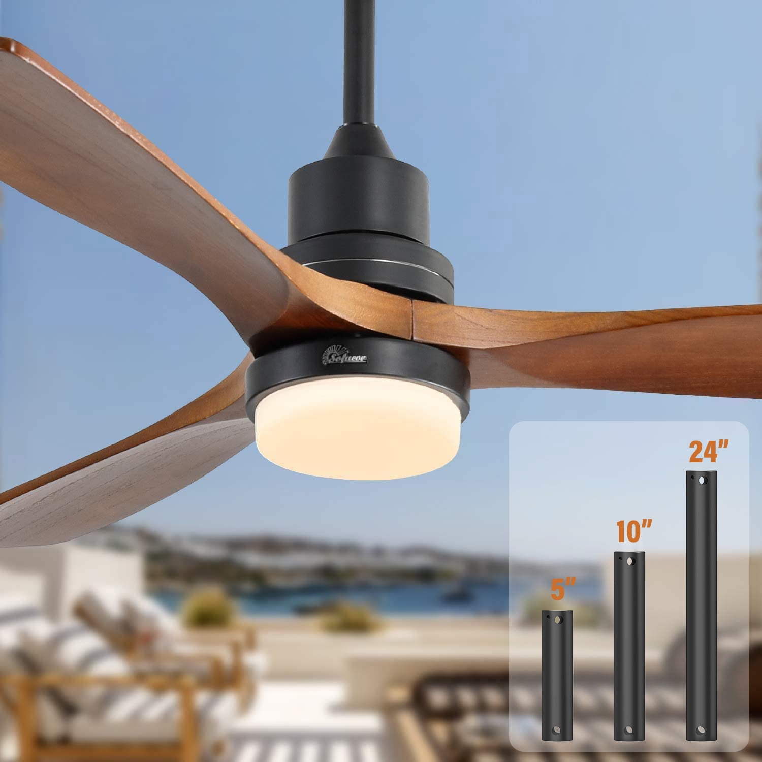 24 inch ceiling fan with light and remote control