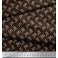 thumbnail image 3 of Soimoi Brown Poly Georgette Fabric Dots & Palm Tree Printed Fabric 1 Yard 42 Inch Wide, 3 of 3