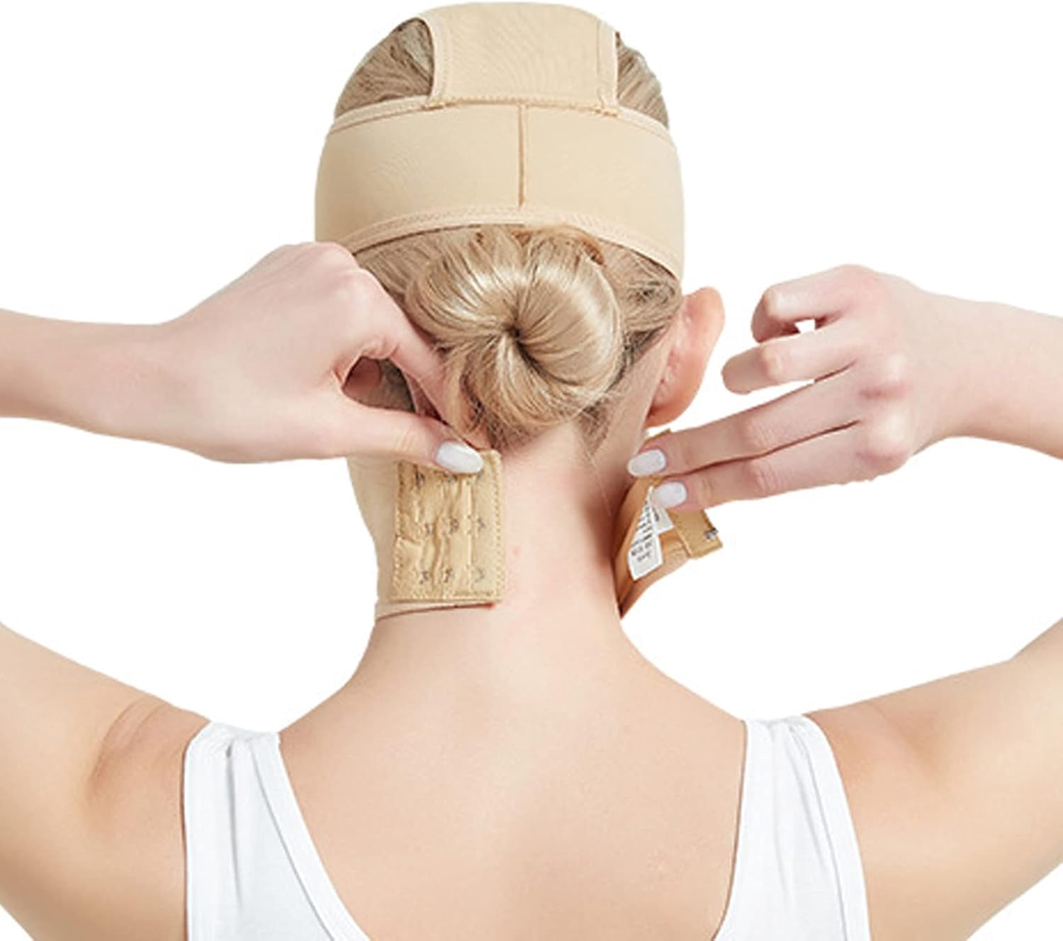 Yoqb Full Face Sleeping Belt, Reusable V Shape Cheek Chin Slimming Belt Strap Face Mask Bandage,Thin Facial Massage Shaper,V Line Face Belt (M) A110