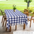 thumbnail image 3 of REGALWOVEN Chenille Throw Blankets with Fringe Tassel, Plaid Velvety Soft Throws  for Couch Sofa Chair Bed Living Room True Blue and White Twin, 3 of 7