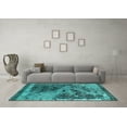 thumbnail image 3 of Ahgly Company Indoor Round Oriental Turquoise Blue Industrial Area Rugs, 8' Round, 3 of 4