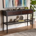 thumbnail image 1 of Skyline Decor Vintage Industrial Walnut-Finished Wood 2-Drawer Dining Room Server, 1 of 9