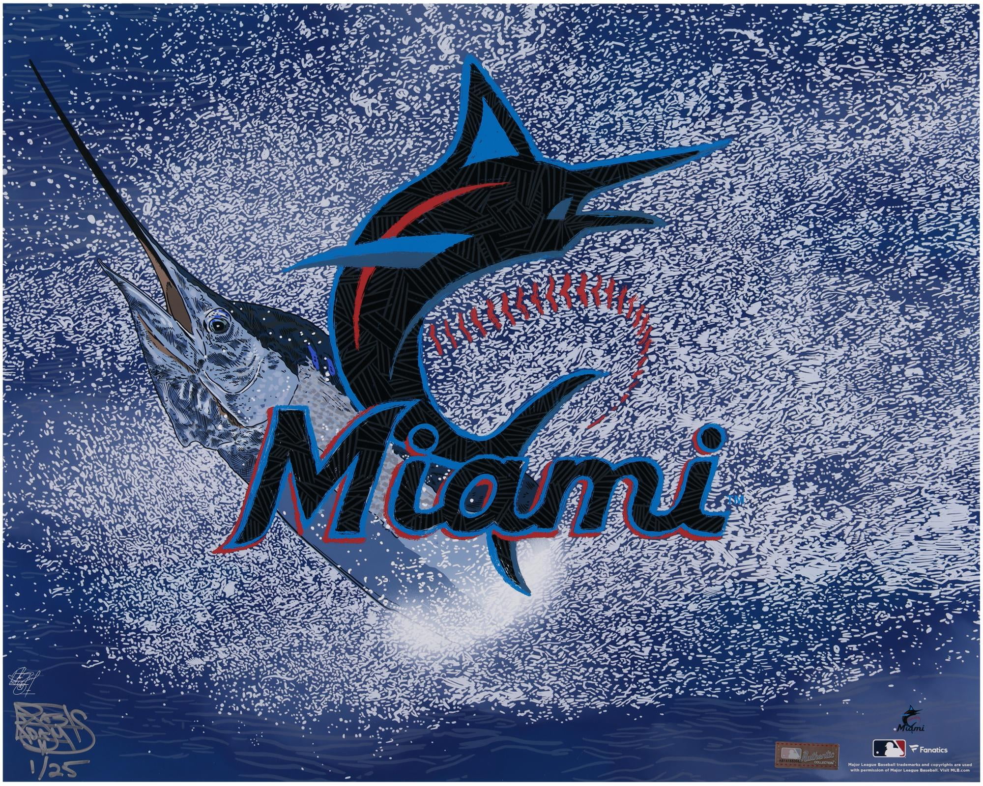 Miami Marlins 16 X 20 Photo Print Designed And Signed By Artist Maz miami-marlins-16-x-20-photo-print-designed-and-signed-by-artist-maz