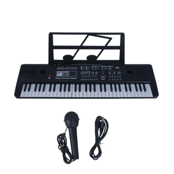 Qaba Mini Piano Musical Électronique 37 Touches Clavier Multifonction  Enfants Jouet avec Microphone Tabouret (Noir) 