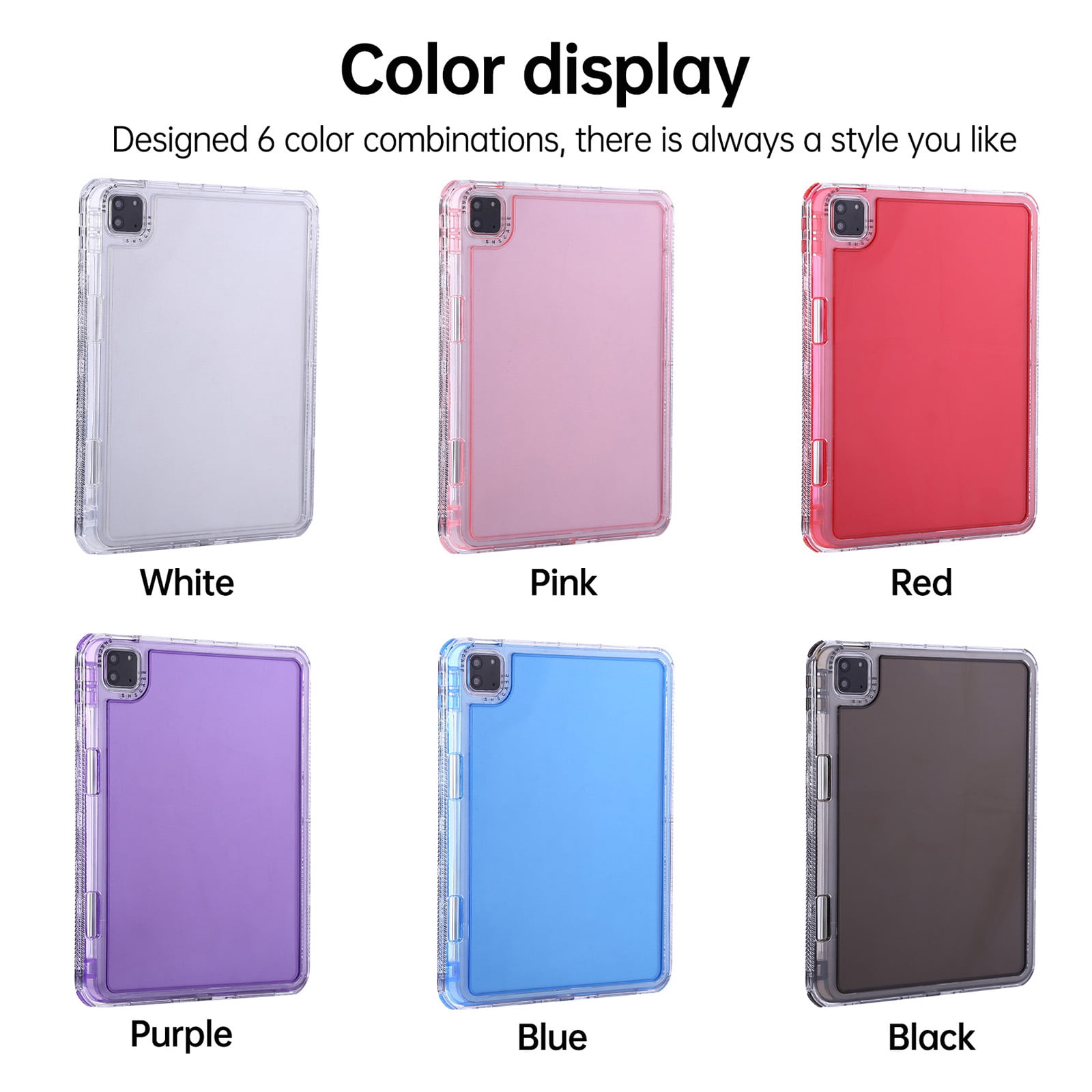 ELEHOLD Transparent iPad Case - TPU + PC, Front Bumper + Back Cover For Apple iPad Air 13 (2025/2024) with Pencil Slot & Screen Protector --Pink
