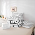 thumbnail image 6 of Homewish Minimalist Lines 7-Piece Twin Bedding,Modern Abstract Art Bedding Comforter Set,Black White,Reversible, 6 of 8