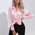 thumbnail image 6 of SXcggal Women's Fashion Casual Leopard Print Color Ding Shirt Women's Satin Imitation Silk Drape Long Sleeve Shirt Comfortable Casual Elegan Fashionable Women's T Shirts, 6 of 6