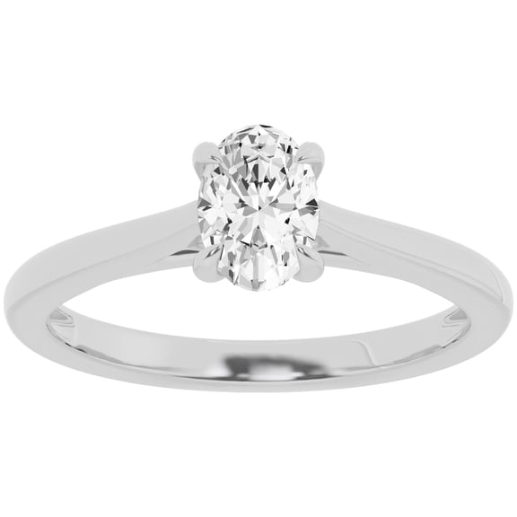 Unique Moments 0.75 ct Lab Grown Solitaire Oval Diamond Engagemetn Ring for Women 14K White Gold