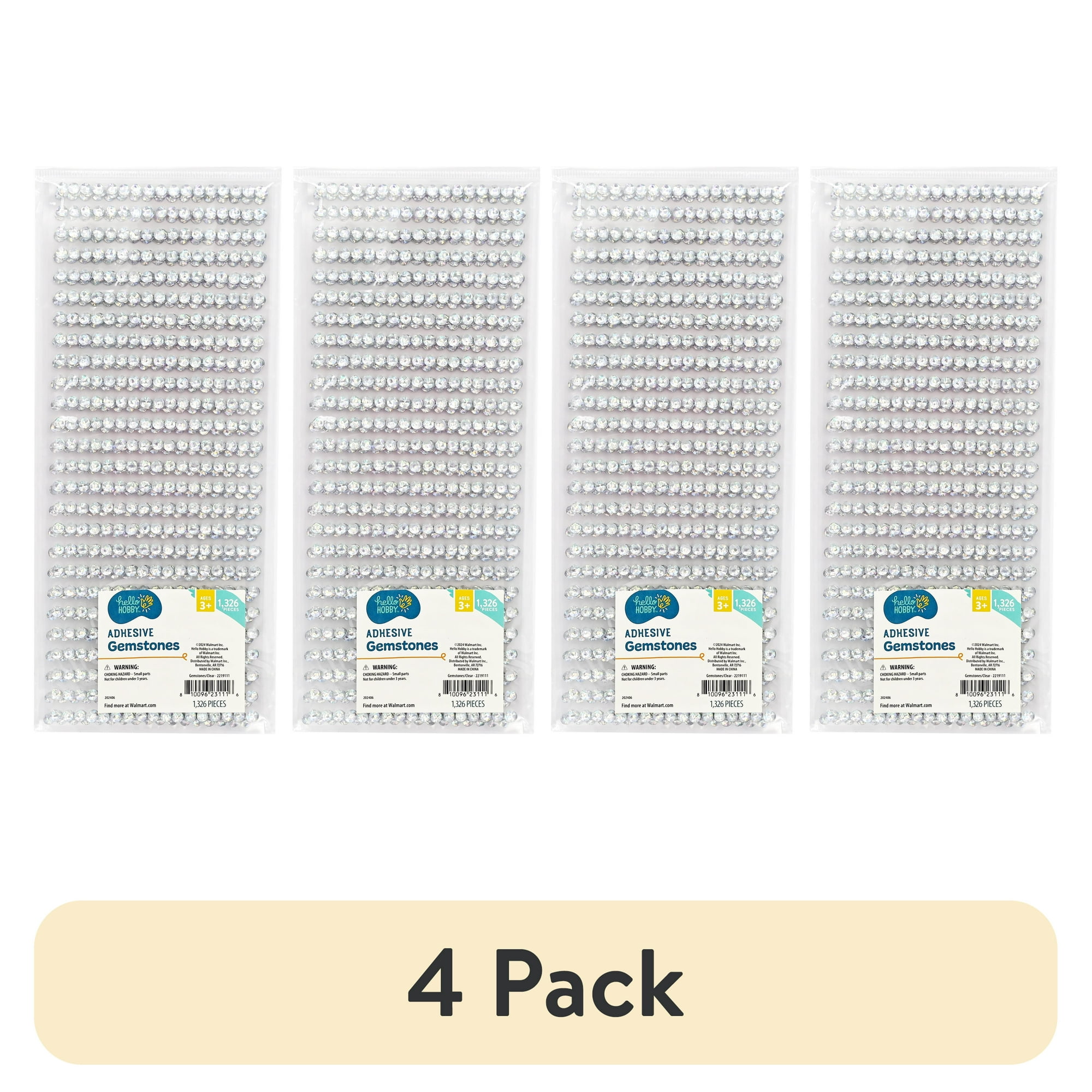 (4 pack) Hello Hobby Clear Acrylic Stickers for Crafting and Scrapbooking, 1,326 Pieces
