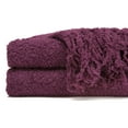 thumbnail image 3 of Chanasya Fuzzy Textured Shiny Thread Soft Fluffy Throw Blanket Warm Cozy Plush Luxurious Blanket for Sofa Chair Couch Bed Living Room with Fringed Tassels Purple Throw Blanket (50x65 Inches) Aubergine, 3 of 3