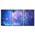 thumbnail image 2 of wall26 - 3 Piece Canvas Wall Art - Blue Space Nebula - Modern Home Art Stretched and Framed Ready to Hang - 16"x24"x3 Panels, 2 of 4