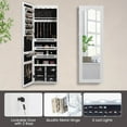 thumbnail image 6 of LOKO Lockable Wall-Mounted Mirror Jewelry Cabinet, Tall Jewelry Organizer with 5 LEDs, Large Capacity Jewelry Armoire with Full Length Mirror and 6 Drawers for Women Girls (White), 6 of 7