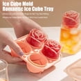 thumbnail image 2 of Molde de silicona para cubitos de hielo con forma de rosa, bandeja para bolas de hielo, cubitos de hielo de fusión lenta para whisky, molde romántico para cócteles sin BPA., 2 of 8