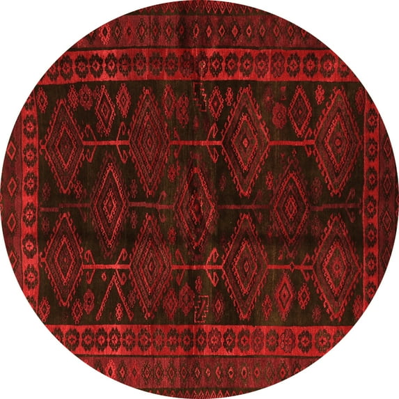 Ahgly Company Indoor Round Persian Orange Traditional Area Rugs, 7' Round