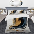 thumbnail image 2 of Designart "Monochrome and Gold Liquid Blend III" Modern Bedding Covert Set - Abstract Liquid Ink Black Abstract Bed Set With 1 Sham, 2 of 6