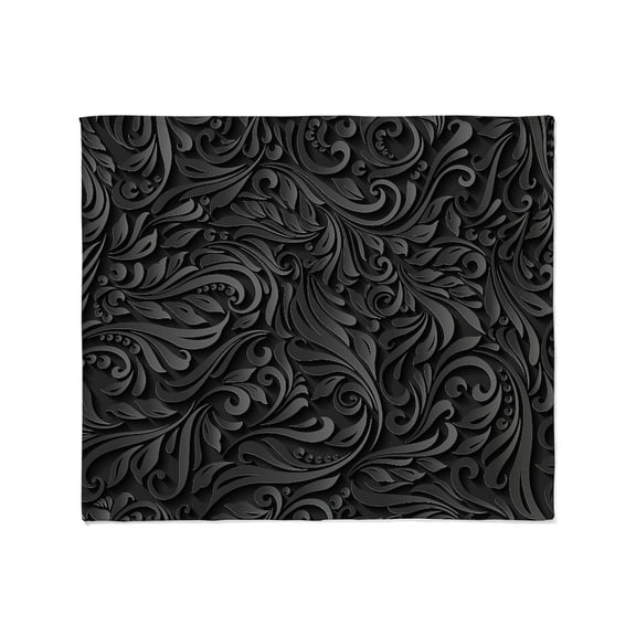 CafePress - Black Flourish Throw Blanket - Soft Fleece Throw Blanket, 50"x60" Stadium Blanket