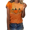 thumbnail image 5 of VKOYWKM Thanksgiving Shirt for Women Pumpkin Graphic T Shirts Fall Short Sleeve Thankful Tshirt Loose Fit Crew Neck Blessed Tee Tops, 5 of 5