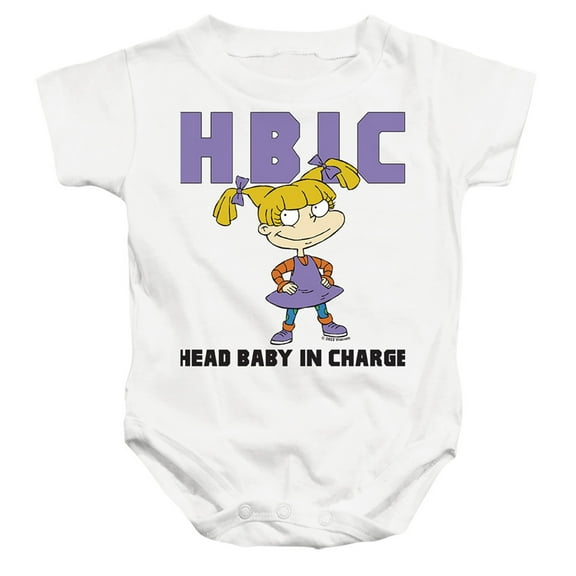 Rugrats Head Baby In Charge Unisex Infant Snap Suit for Baby (18 Months) White