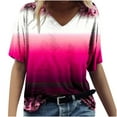 thumbnail image 1 of Birdeem T-Shirt Décontracté à Manches Courtes Col en V Imprimé Mode pour Femmes, 1 of 4