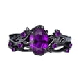 thumbnail image 2 of Anillo de hojas en racimo para mujer, accesorio metálico de lujo, moderno y único para el Día de San Valentín. 182 cm, 2 of 8