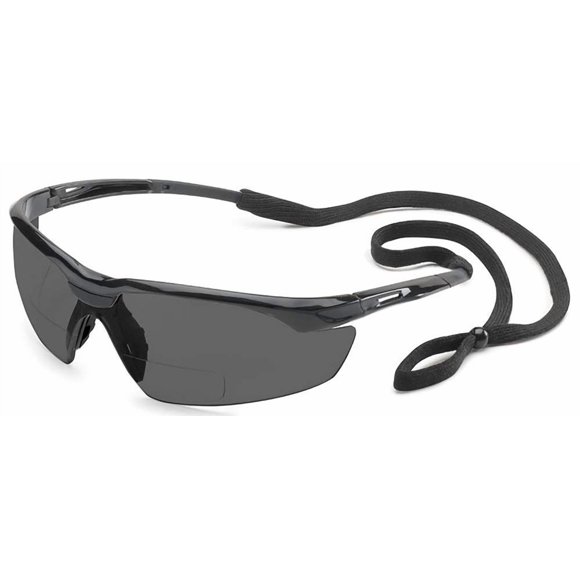 Gateway Safety 28MG20 Conqueror MAG Safety Glasses, 2.0 Diopter Magnification, Gray Lens, Black Frame