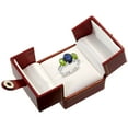 thumbnail image 2 of 14K White Gold Diamond Natural Quality Blue Sapphire 3-stone Mothers Ring Oval 8x6mm with Peridot, size10, 2 of 4